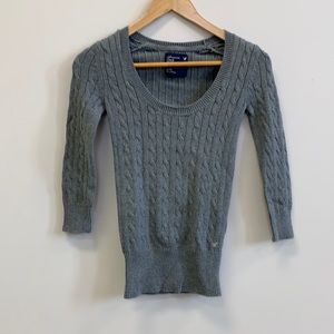 American eagle grey cable knit sweater